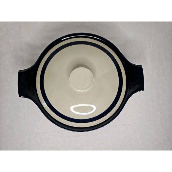 Vintage Celebrity Lexington Round 2 Quart Stoneware Casserole Dish Lid Blue - Picture 2 of 13